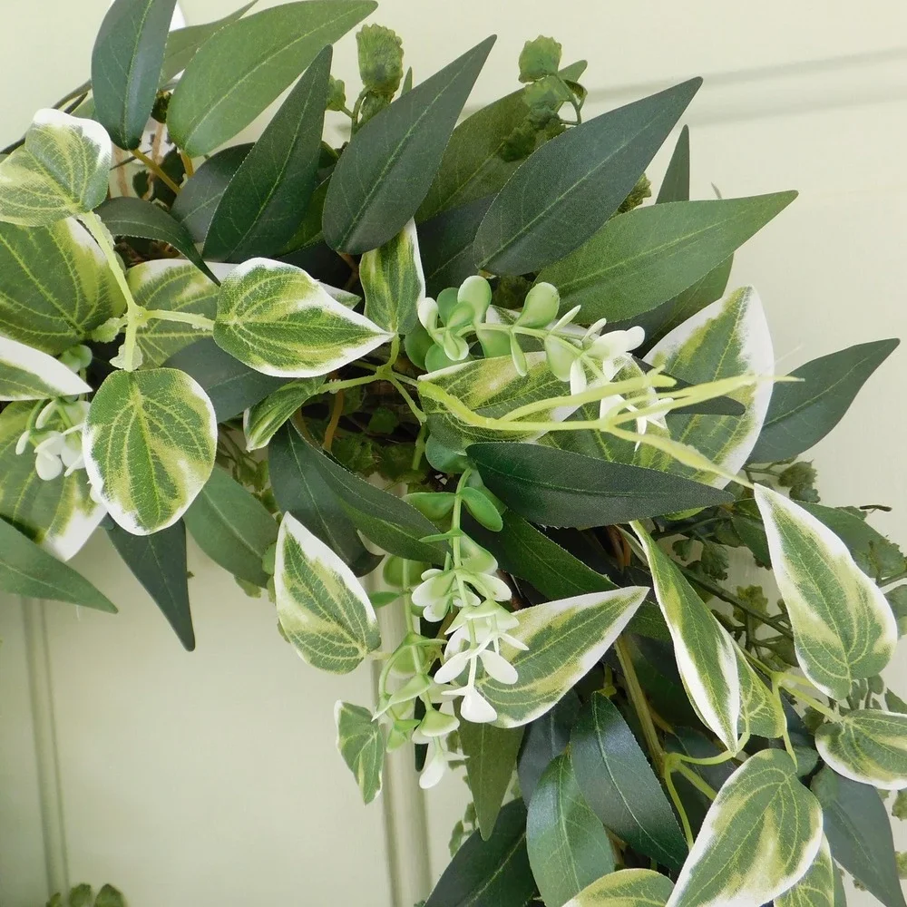 Artificial Year Round Greenery Wreath for Front Door Classic Contemporary